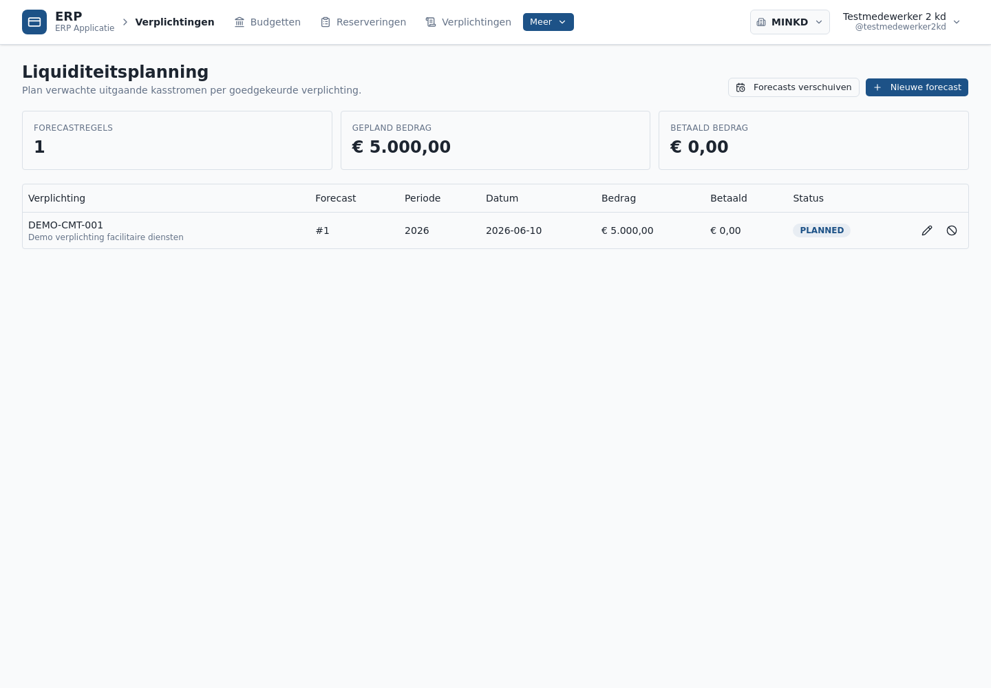 Cash verplichtingen